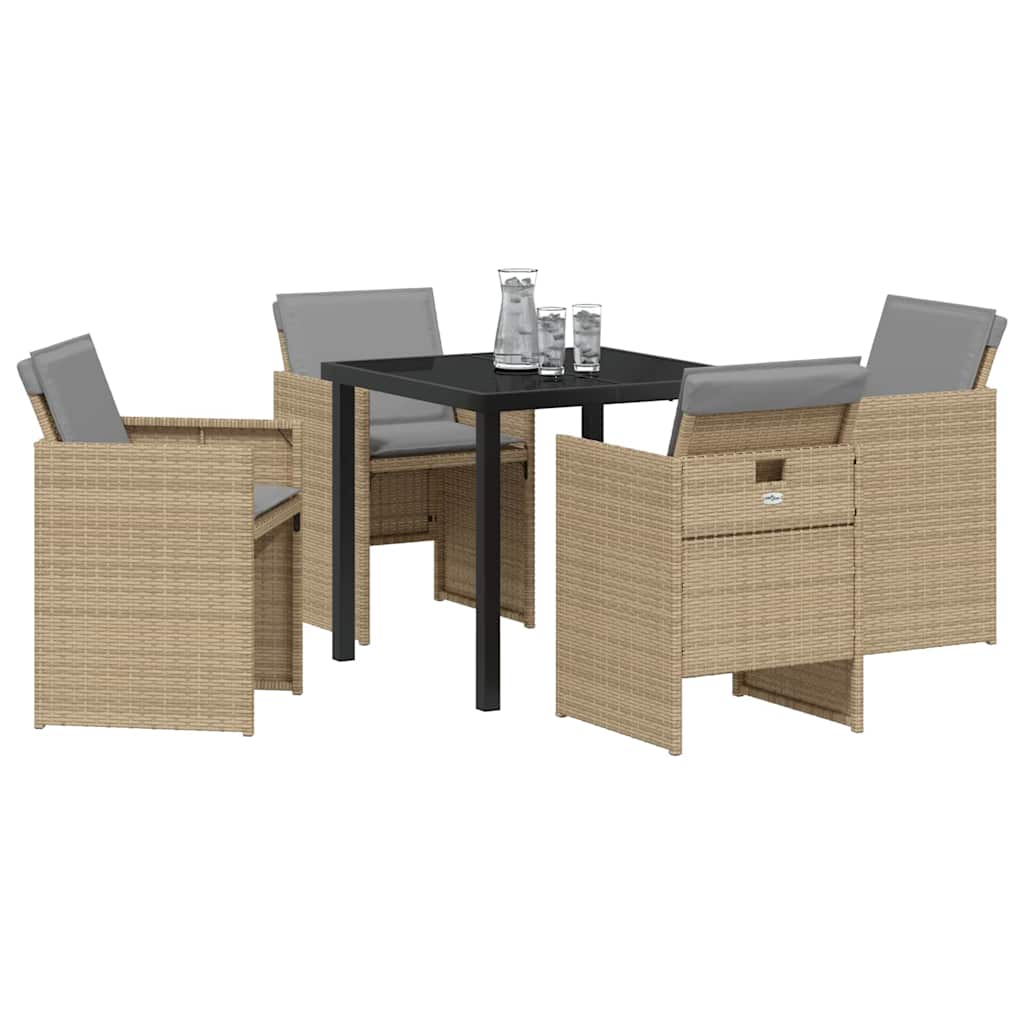 Ensemble de salle à manger pour jardin 5 pcs Beige polyrotin - XIOS