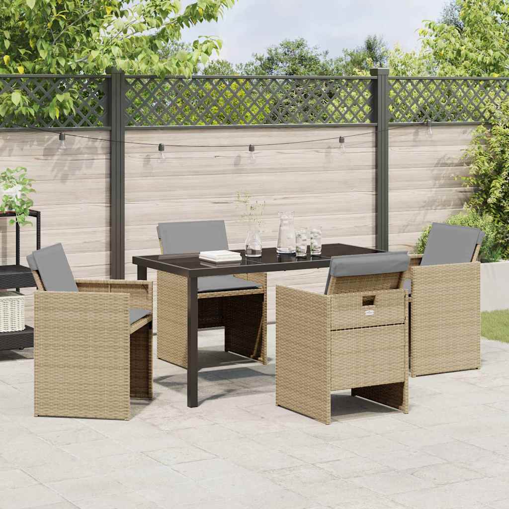 Ensemble de salle à manger pour jardin 5 pcs Beige polyrotin - XIOS