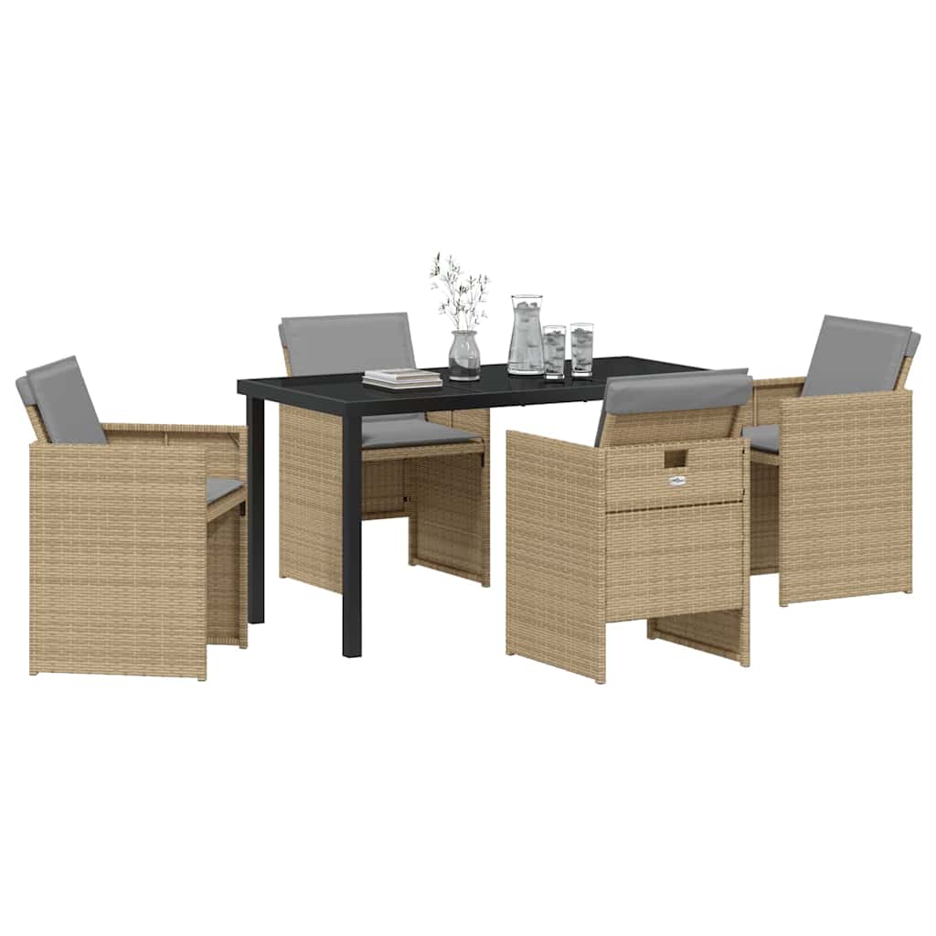 Ensemble de salle à manger pour jardin 5 pcs Beige polyrotin - XIOS