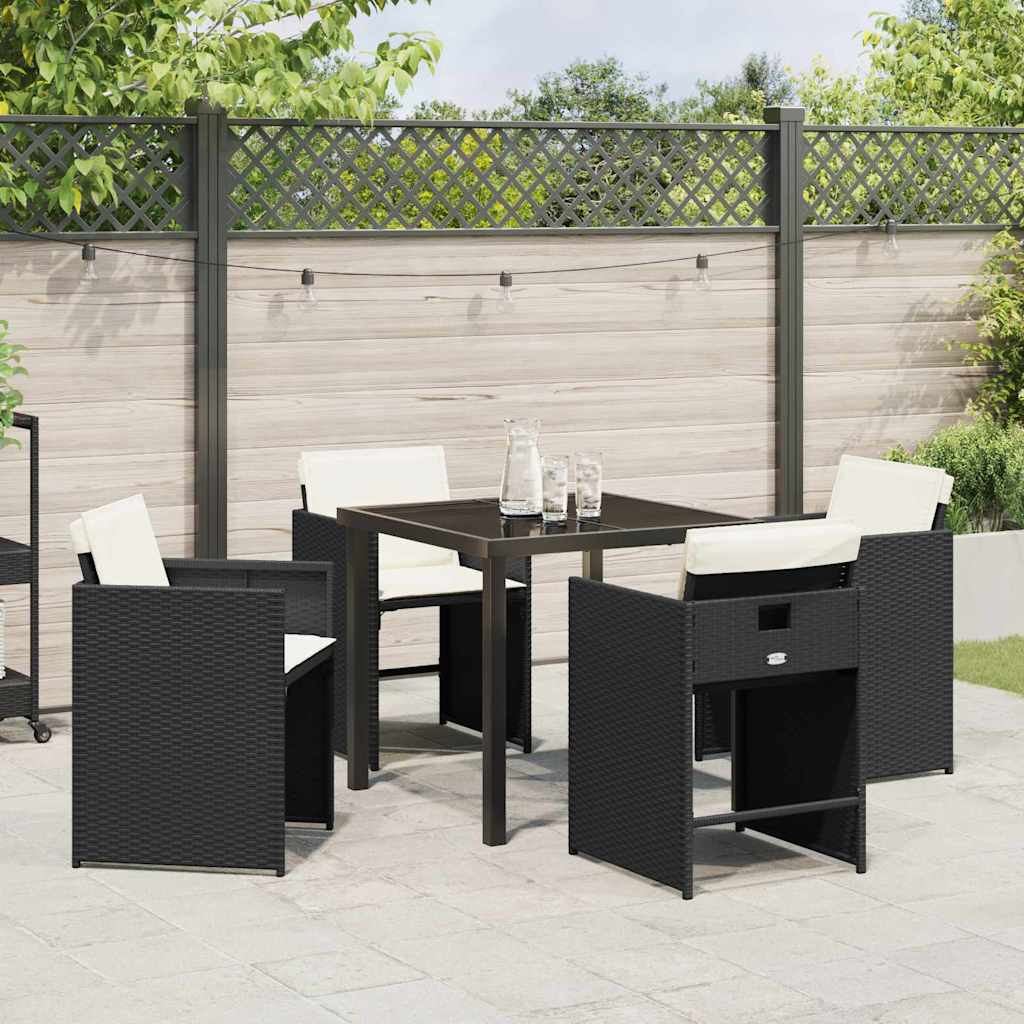 Ensemble de salle à manger pour jardin 5 pcs Noir polyrotin - XIOS