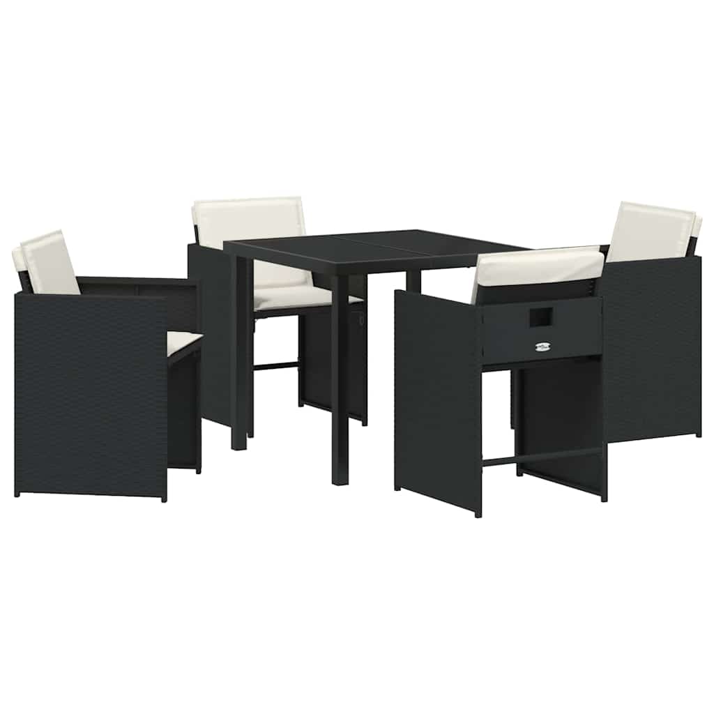 Ensemble de salle à manger pour jardin 5 pcs Noir polyrotin - XIOS
