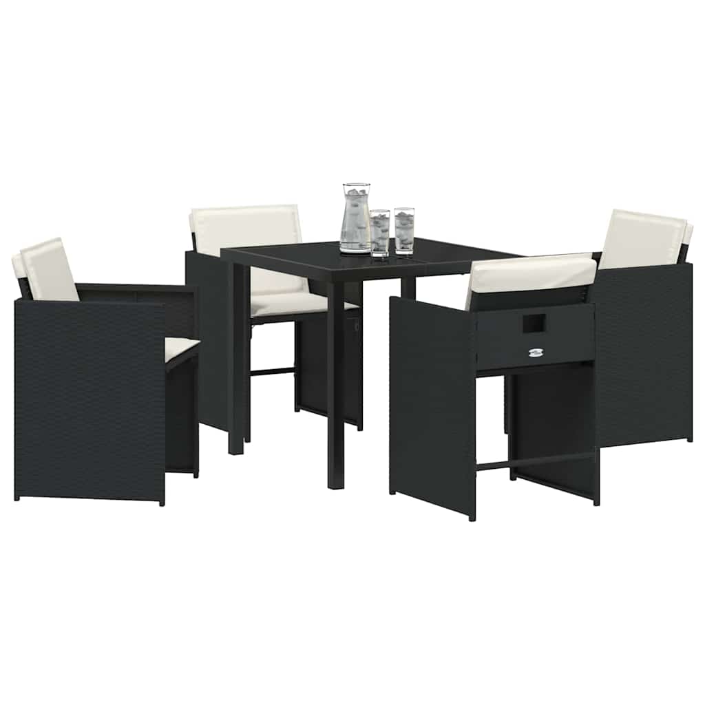 Ensemble de salle à manger pour jardin 5 pcs Noir polyrotin - XIOS