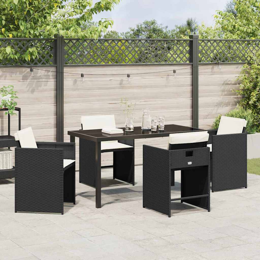 Ensemble de salle à manger pour jardin 5 pcs Noir polyrotin - XIOS