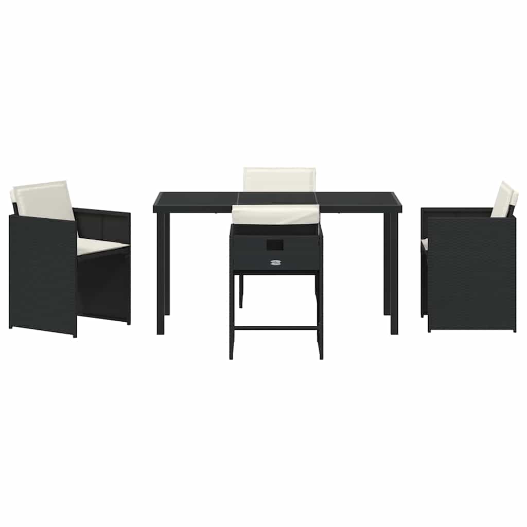 Ensemble de salle à manger pour jardin 5 pcs Noir polyrotin - XIOS