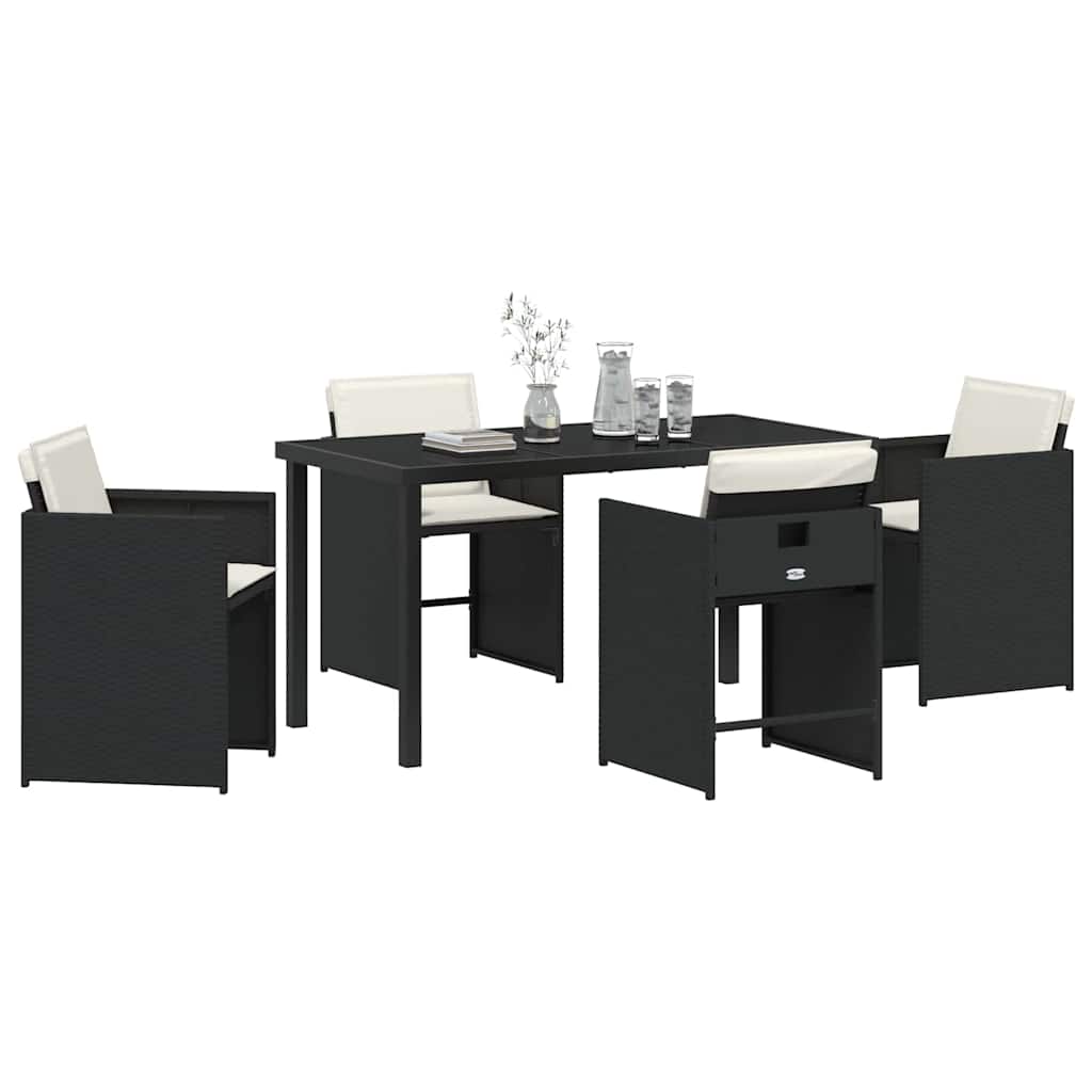 Ensemble de salle à manger pour jardin 5 pcs Noir polyrotin - XIOS