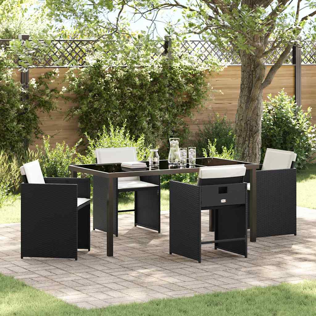 Ensemble de salle à manger pour jardin 5 pcs Noir polyrotin - XIOS