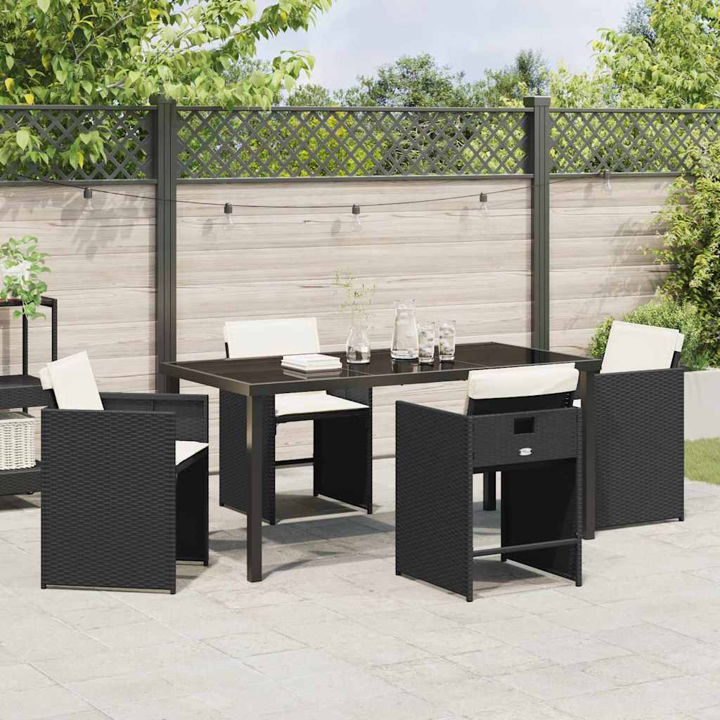 Ensemble de salle à manger pour jardin 5 pcs Noir polyrotin - XIOS