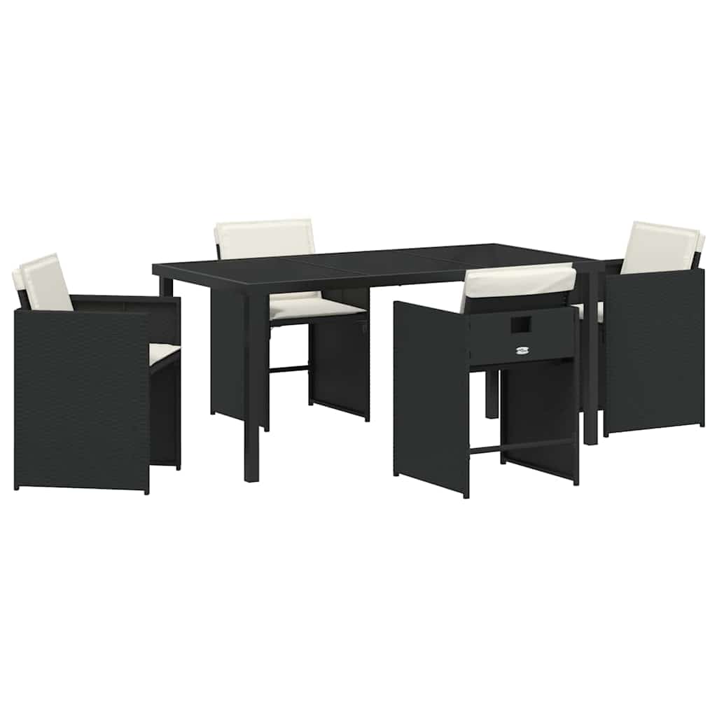 Ensemble de salle à manger pour jardin 5 pcs Noir polyrotin - XIOS