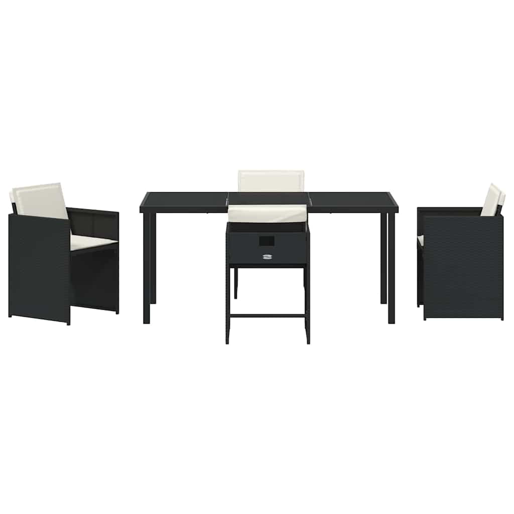 Ensemble de salle à manger pour jardin 5 pcs Noir polyrotin - XIOS