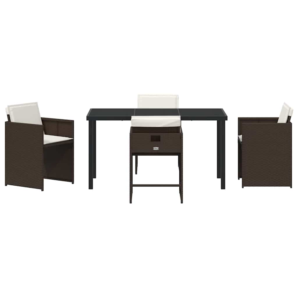 Ensemble de salle à manger pour jardin 5 pcs Marron polyrotin - XIOS