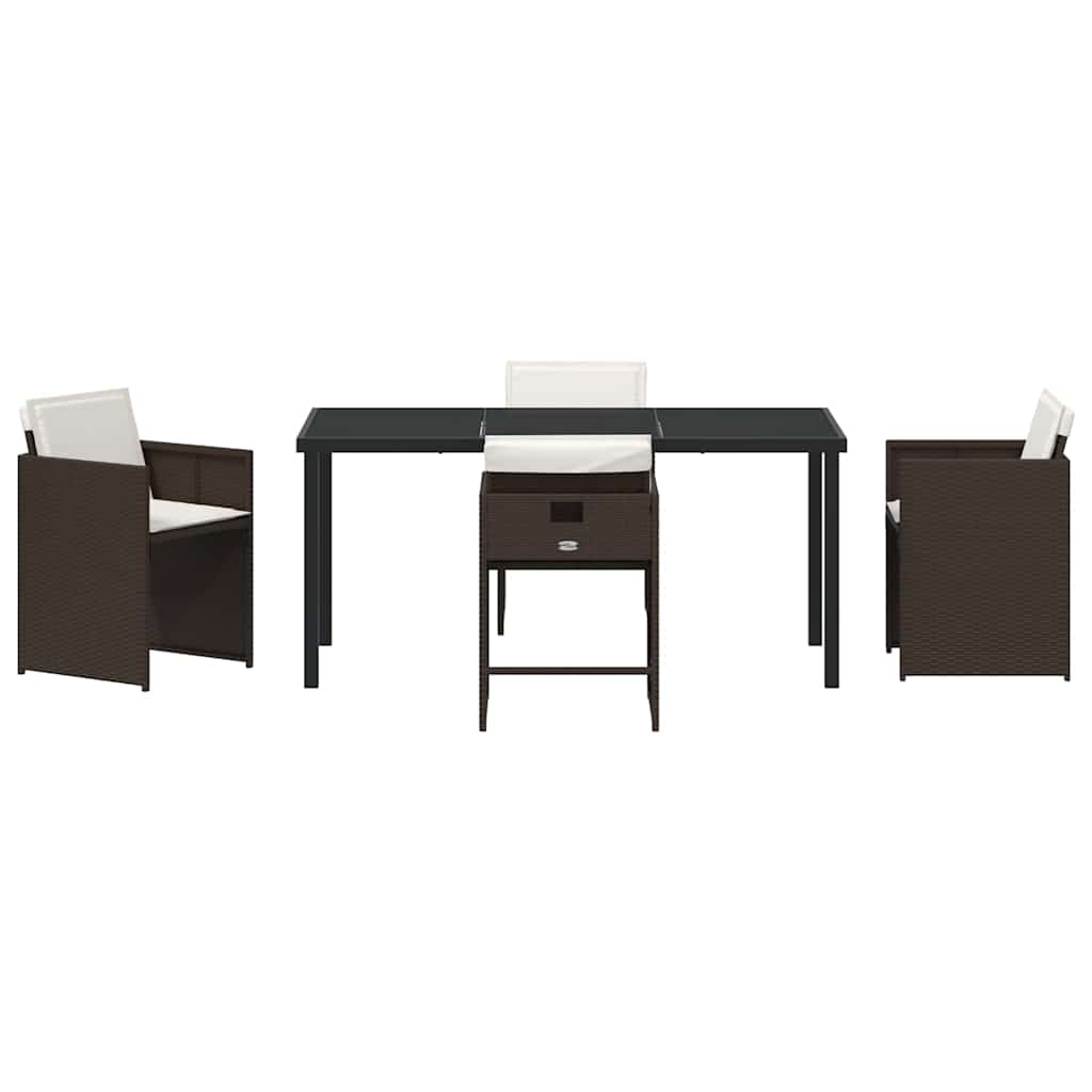 Ensemble de salle à manger pour jardin 5 pcs Marron polyrotin - XIOS