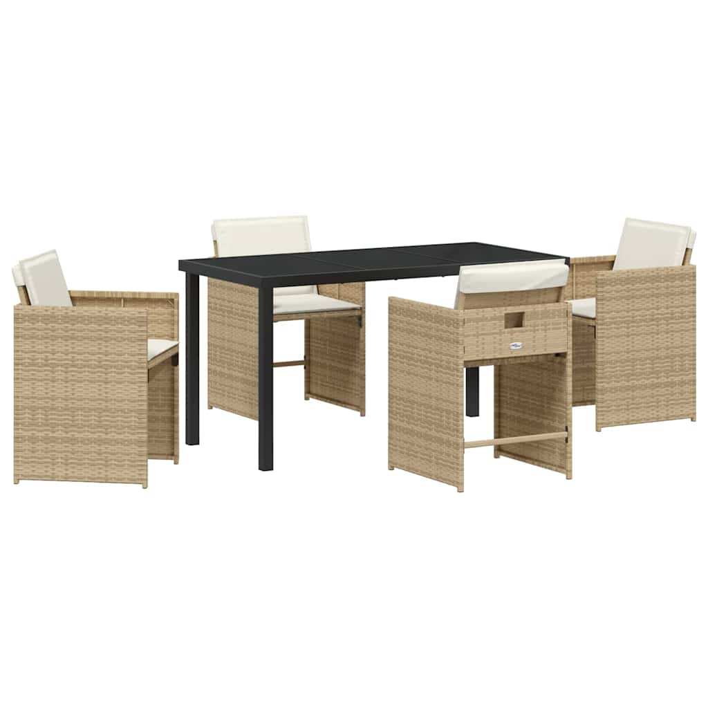 Ensemble de salle à manger pour jardin 5 pcs Beige polyrotin - XIOS