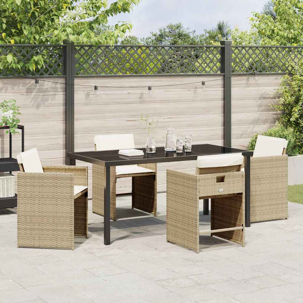 Ensemble de salle à manger pour jardin 5 pcs Beige polyrotin - XIOS