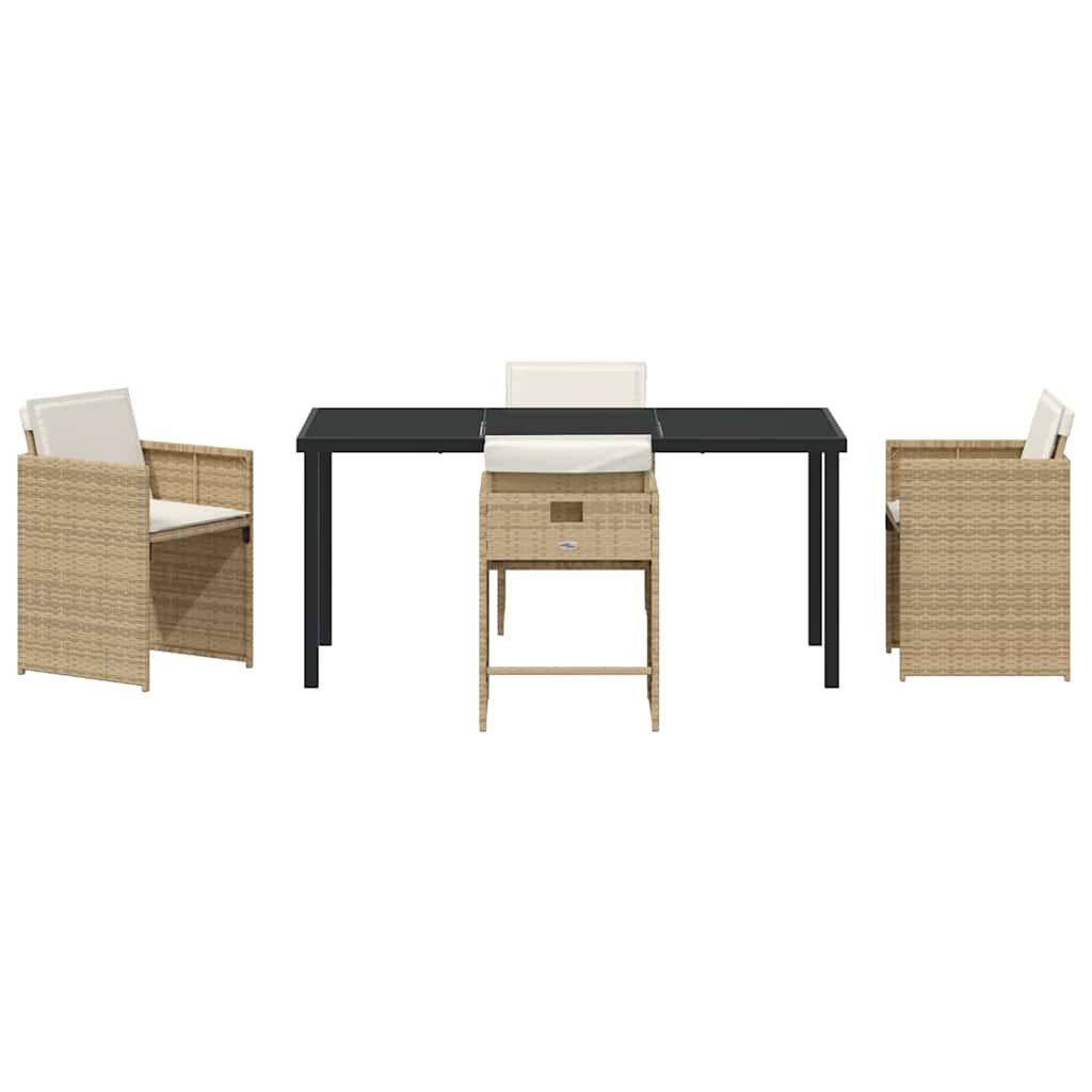 Ensemble de salle à manger pour jardin 5 pcs Beige polyrotin - XIOS