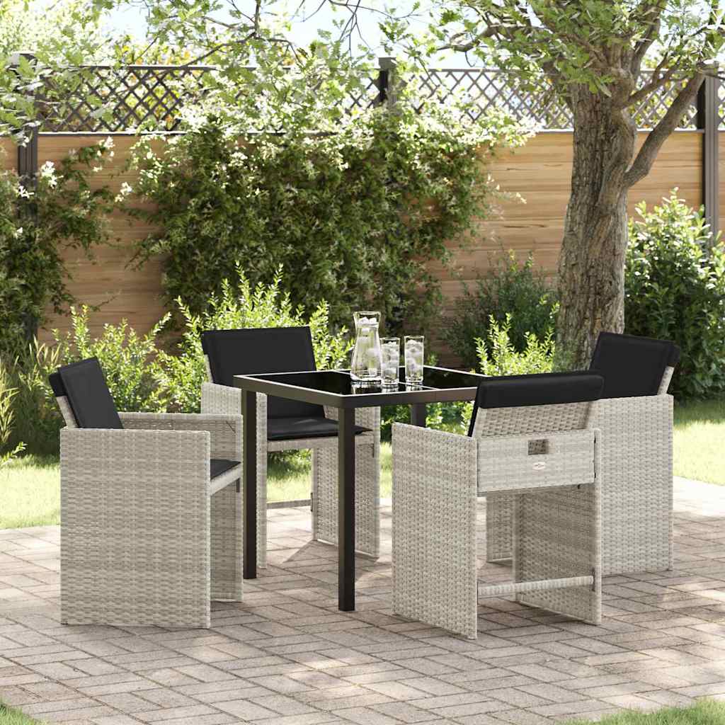 Ensemble de salle à manger pour jardin 5 pcs Gris clair - XIOS