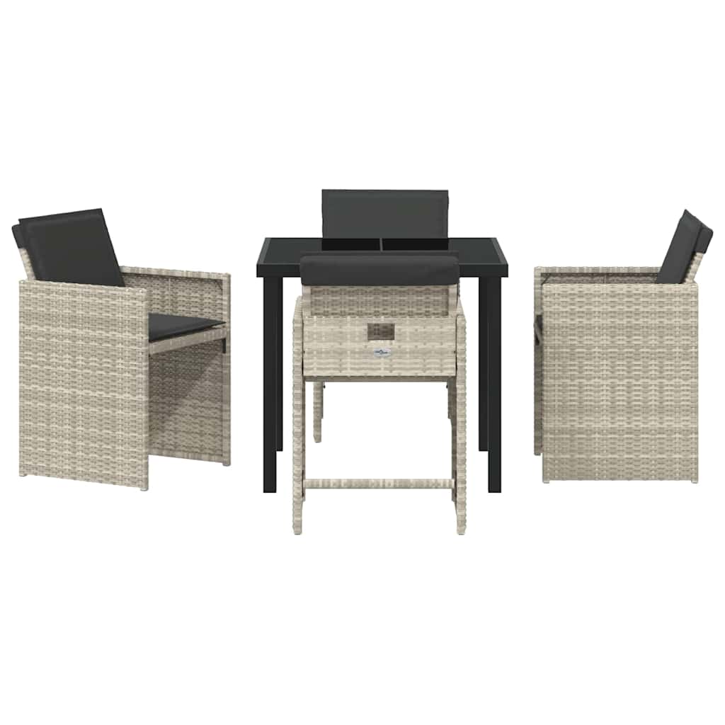 Ensemble de salle à manger pour jardin 5 pcs Gris clair - XIOS