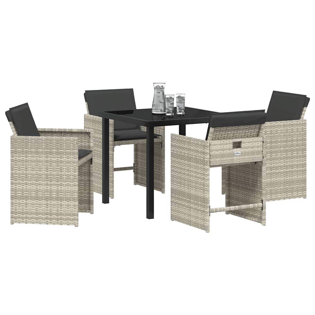 Ensemble de salle à manger pour jardin 5 pcs Gris clair - XIOS