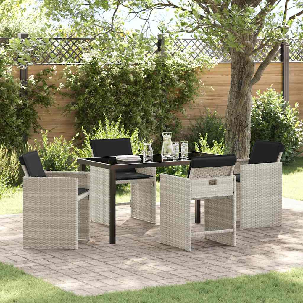 Ensemble de salle à manger pour jardin 5 pcs Gris clair - XIOS