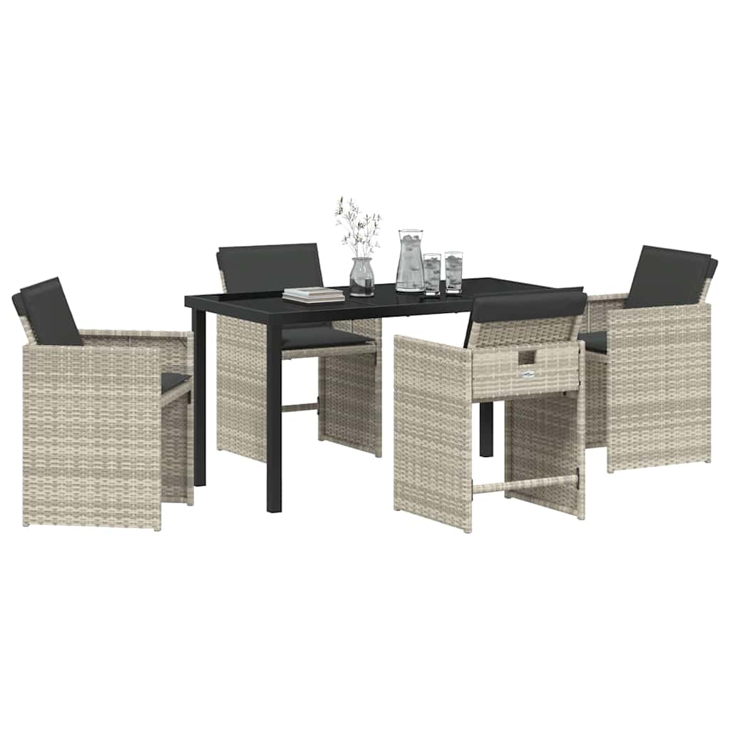 Ensemble de salle à manger pour jardin 5 pcs Gris clair - XIOS