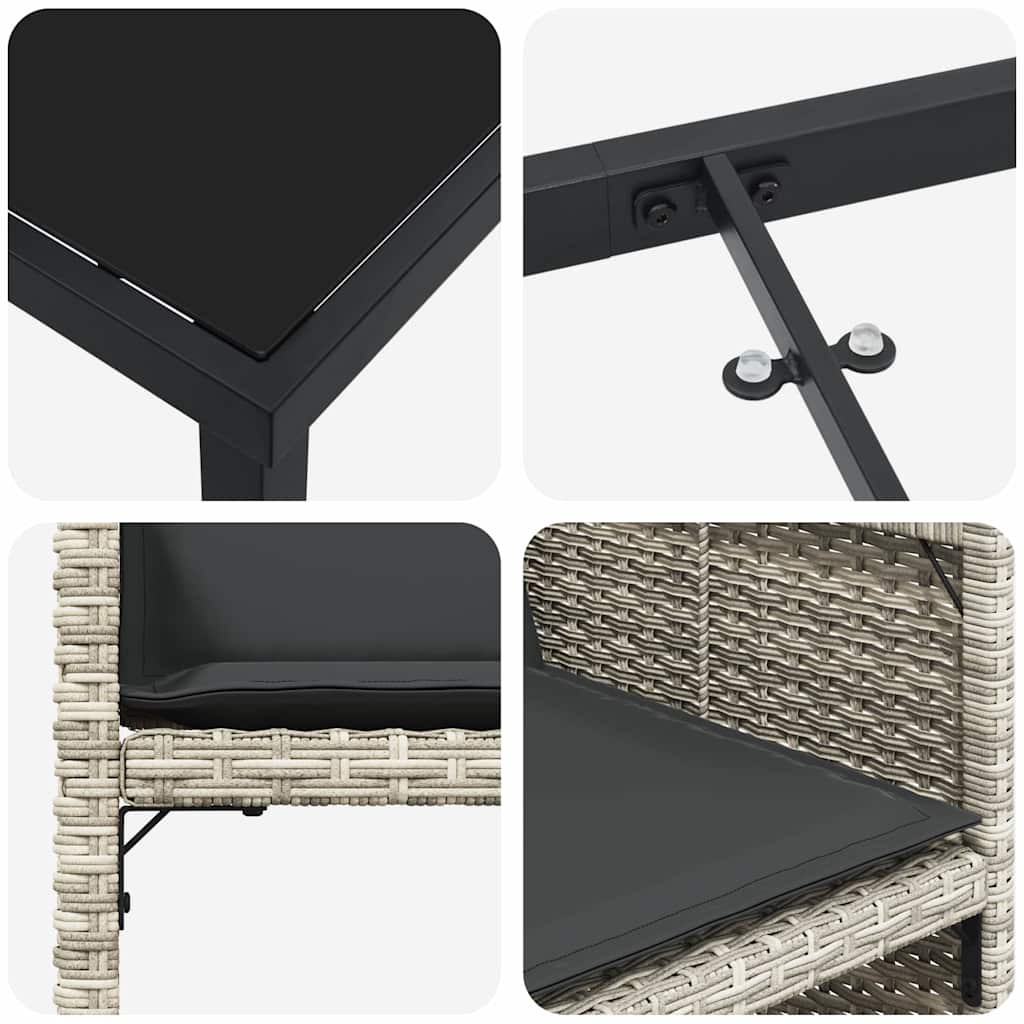 Ensemble de salle à manger pour jardin 5 pcs Gris clair - XIOS