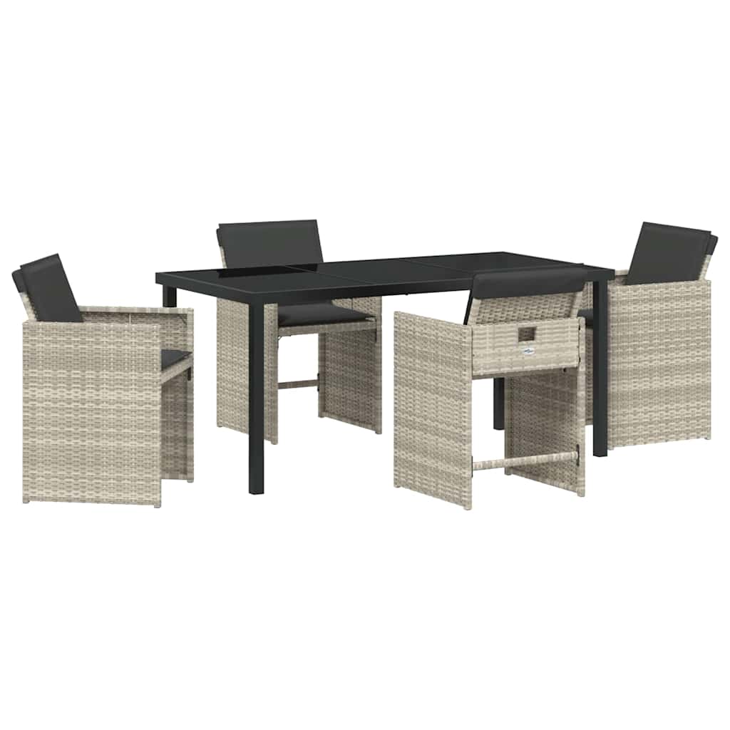 Ensemble de salle à manger pour jardin 5 pcs Gris clair - XIOS