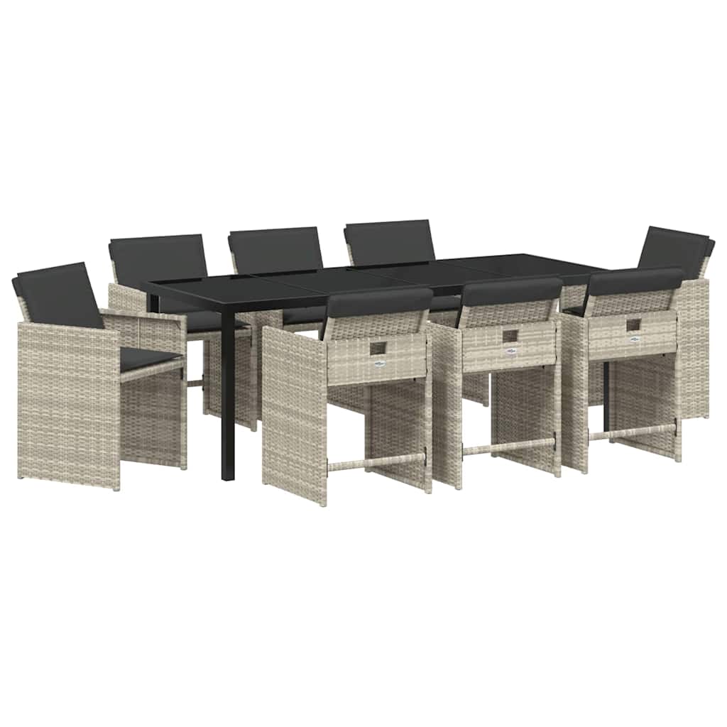 Ensemble de salle à manger pour jardin 9 pcs Gris clair - XIOS