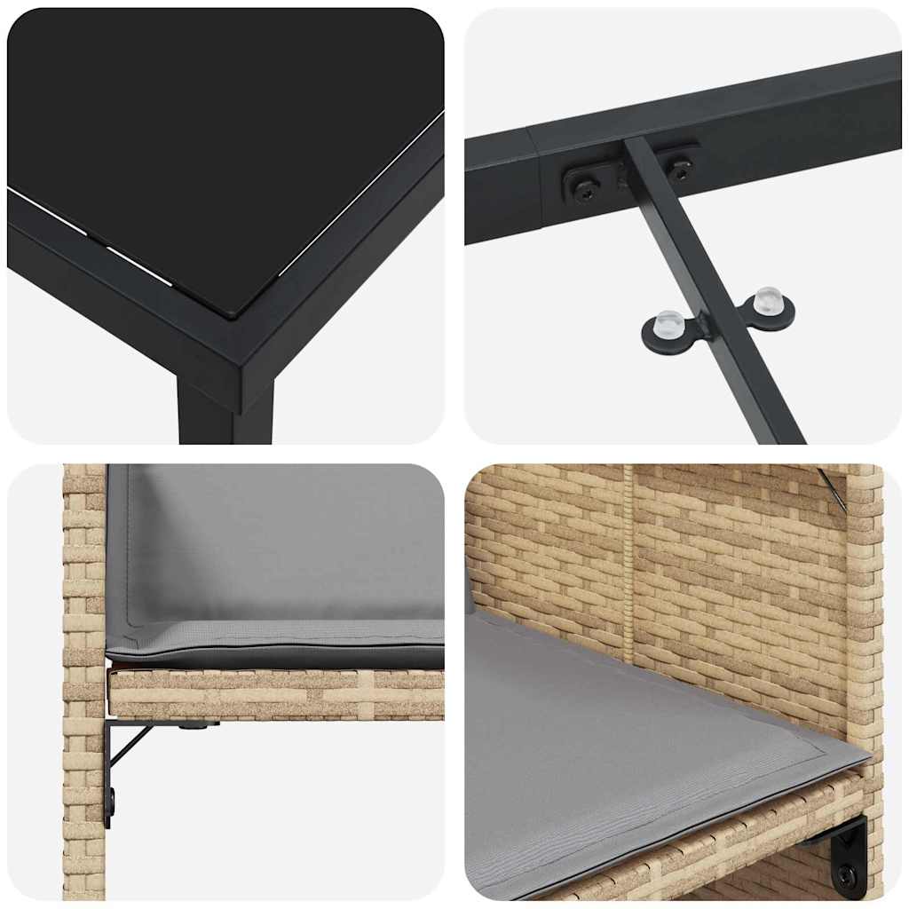 Ensemble de salle à manger pour jardin 5 pcs Beige polyrotin - XIOS