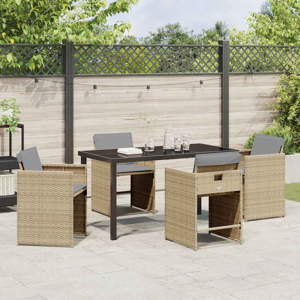 Ensemble de salle à manger pour jardin 5 pcs Beige polyrotin - XIOS
