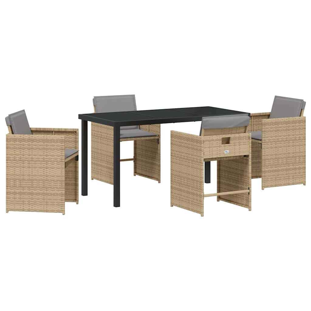 Ensemble de salle à manger pour jardin 5 pcs Beige polyrotin - XIOS