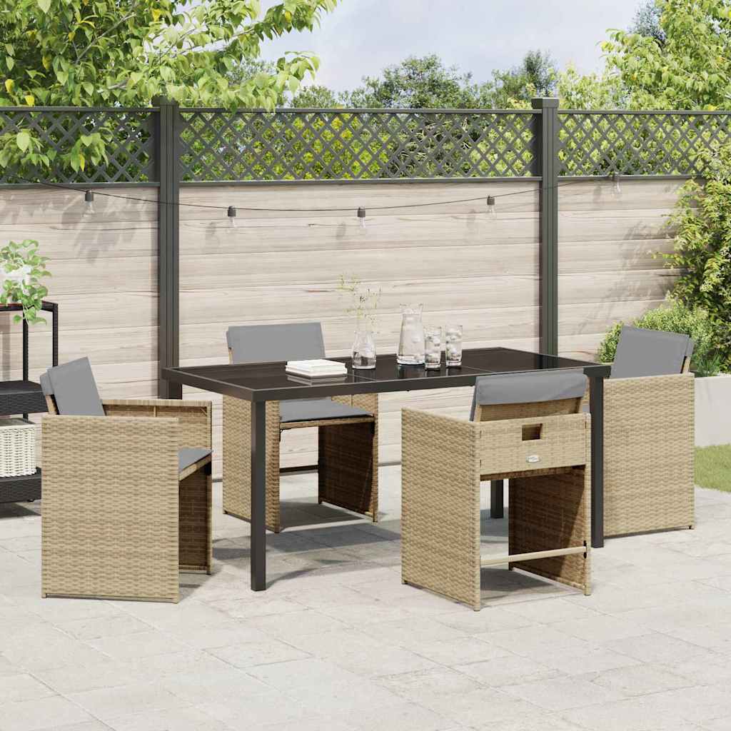 Ensemble de salle à manger pour jardin 5 pcs Beige polyrotin - XIOS