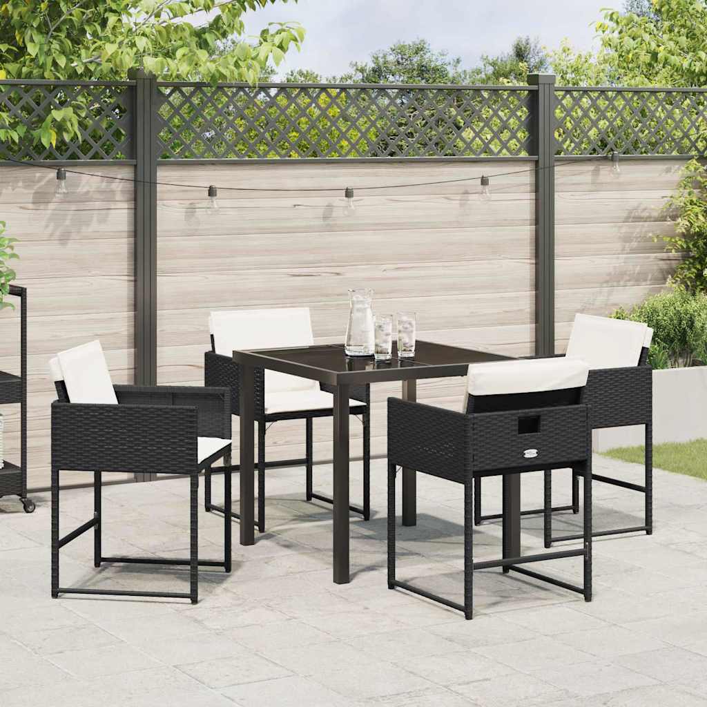 Ensemble de salle à manger pour jardin 5 pcs Noir polyrotin - XIOS