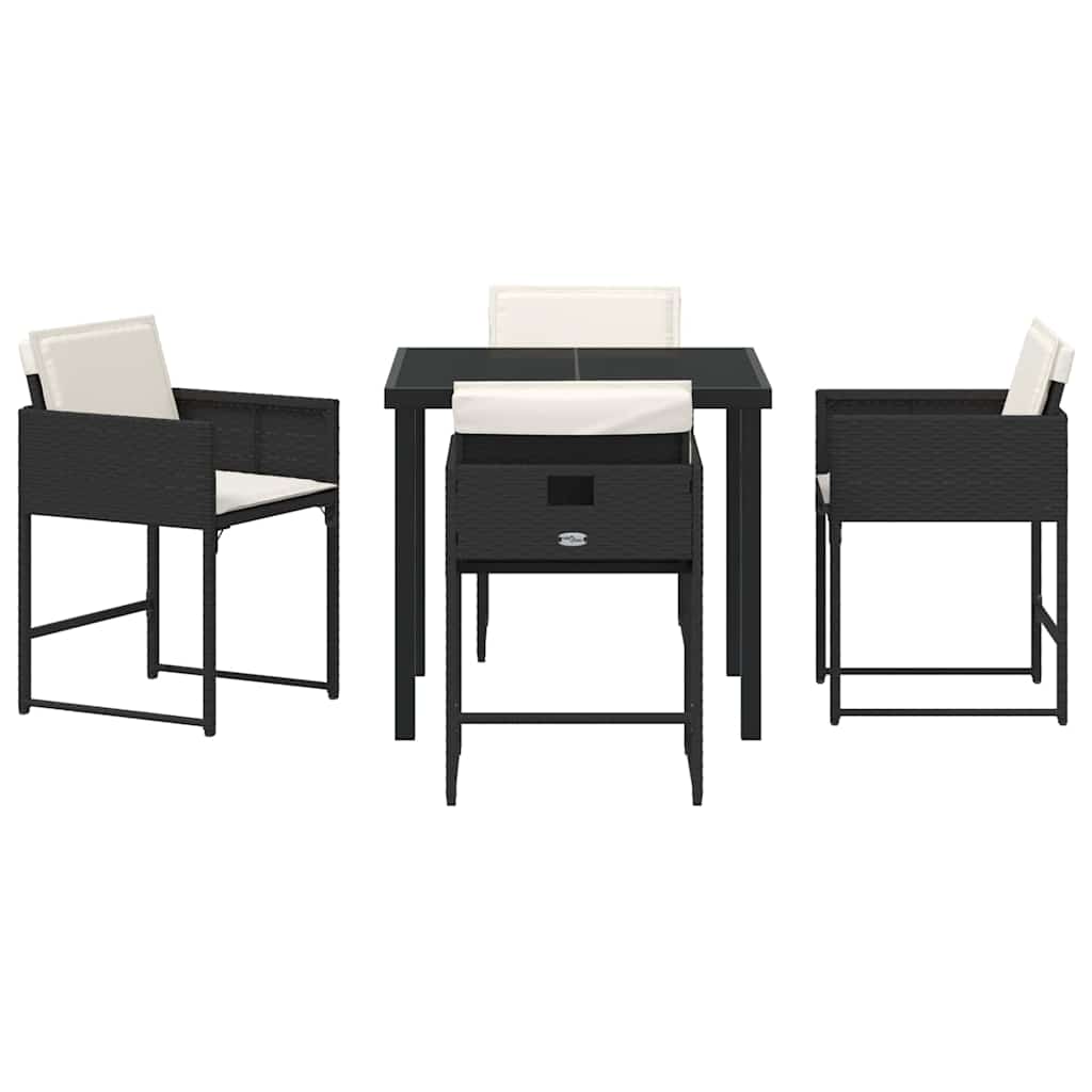 Ensemble de salle à manger pour jardin 5 pcs Noir polyrotin - XIOS