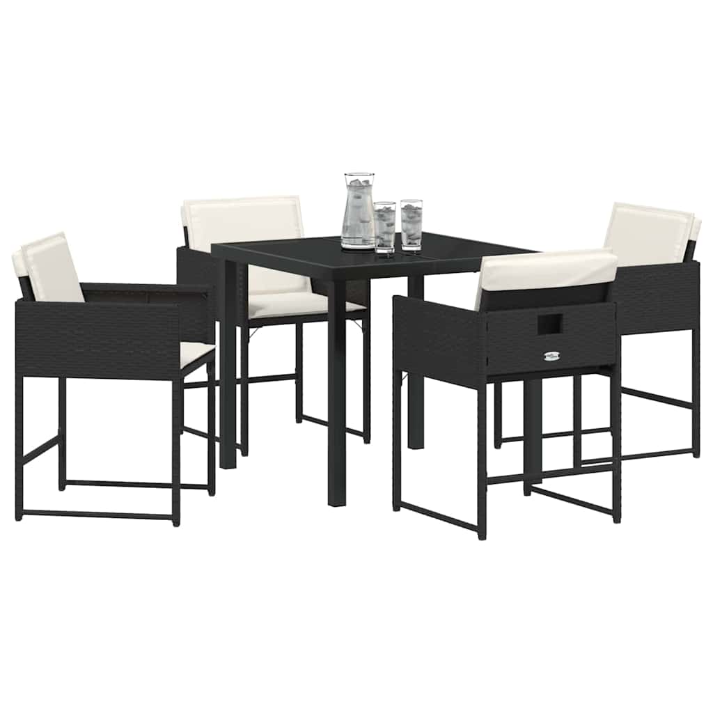Ensemble de salle à manger pour jardin 5 pcs Noir polyrotin - XIOS