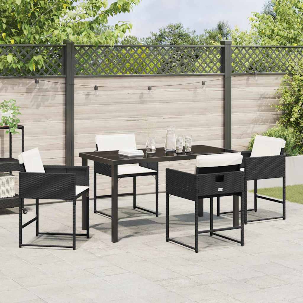 Ensemble de salle à manger pour jardin 5 pcs Noir polyrotin - XIOS