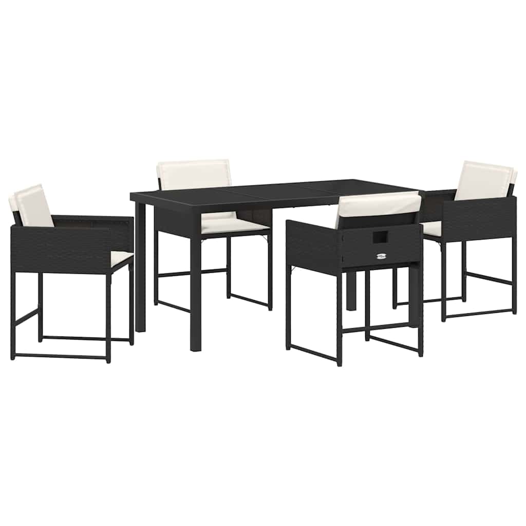 Ensemble de salle à manger pour jardin 5 pcs Noir polyrotin - XIOS