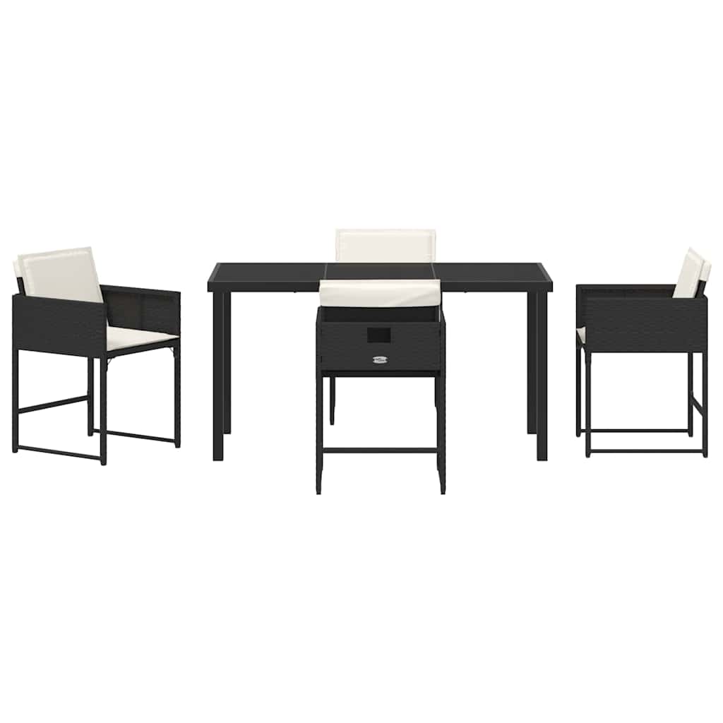Ensemble de salle à manger pour jardin 5 pcs Noir polyrotin - XIOS