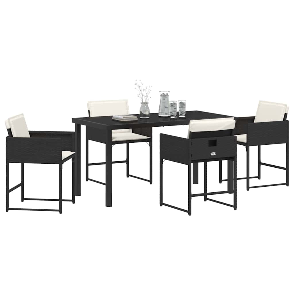 Ensemble de salle à manger pour jardin 5 pcs Noir polyrotin - XIOS