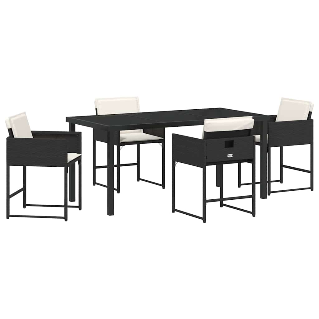 Ensemble de salle à manger pour jardin 5 pcs Noir polyrotin - XIOS