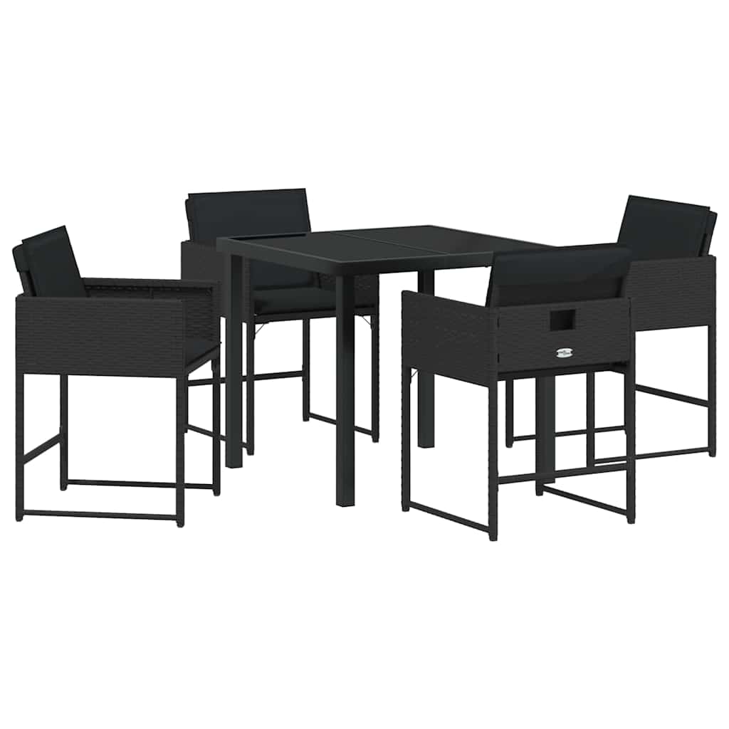 Ensemble de salle à manger pour jardin 5 pcs Noir polyrotin - XIOS