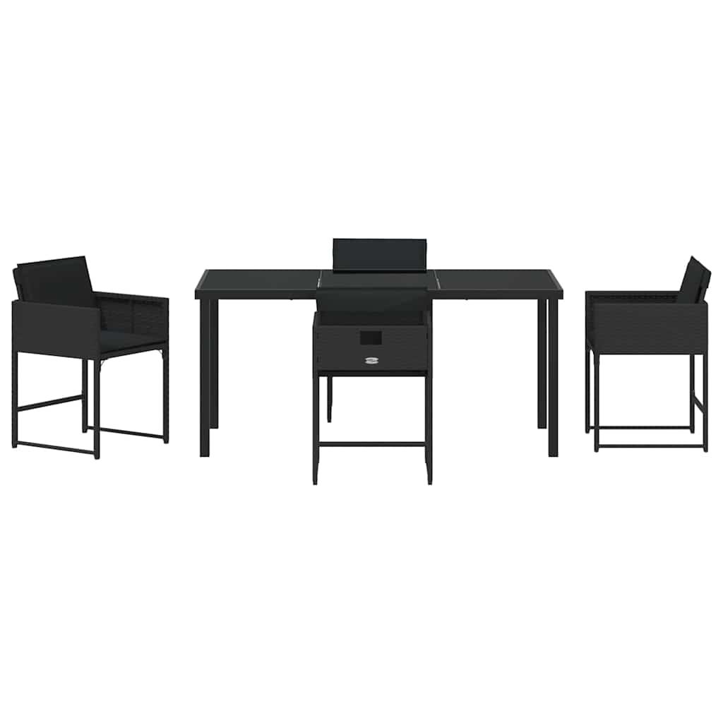 Ensemble de salle à manger pour jardin 5 pcs Noir polyrotin - XIOS