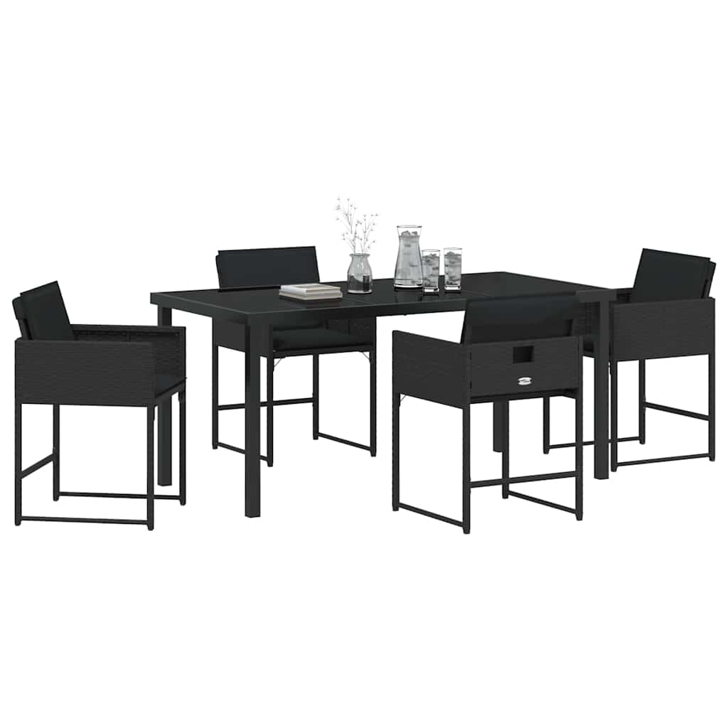 Ensemble de salle à manger pour jardin 5 pcs Noir polyrotin - XIOS