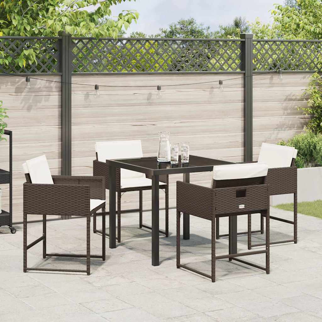 Ensemble de salle à manger pour jardin 5 pcs Marron polyrotin - XIOS