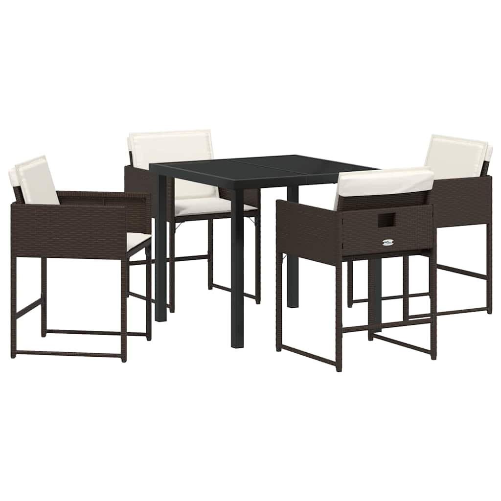 Ensemble de salle à manger pour jardin 5 pcs Marron polyrotin - XIOS