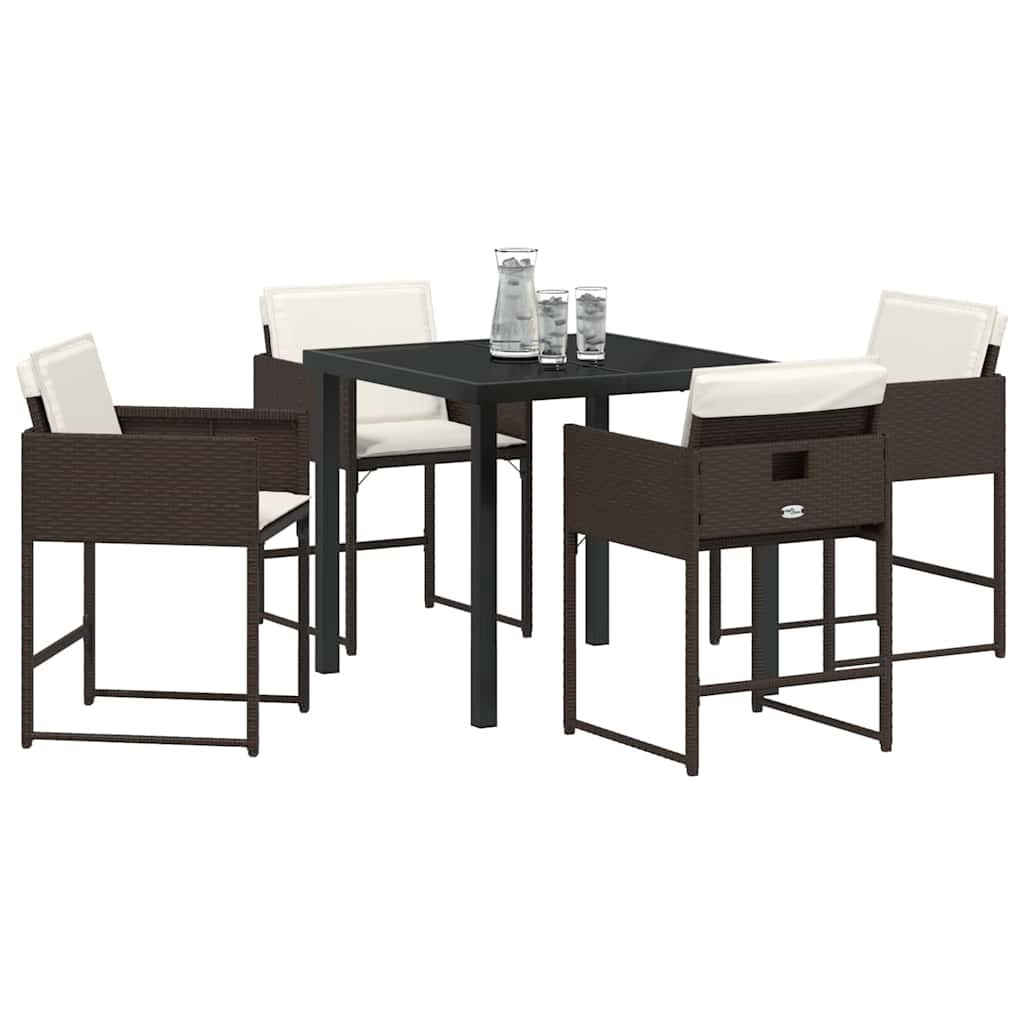 Ensemble de salle à manger pour jardin 5 pcs Marron polyrotin - XIOS