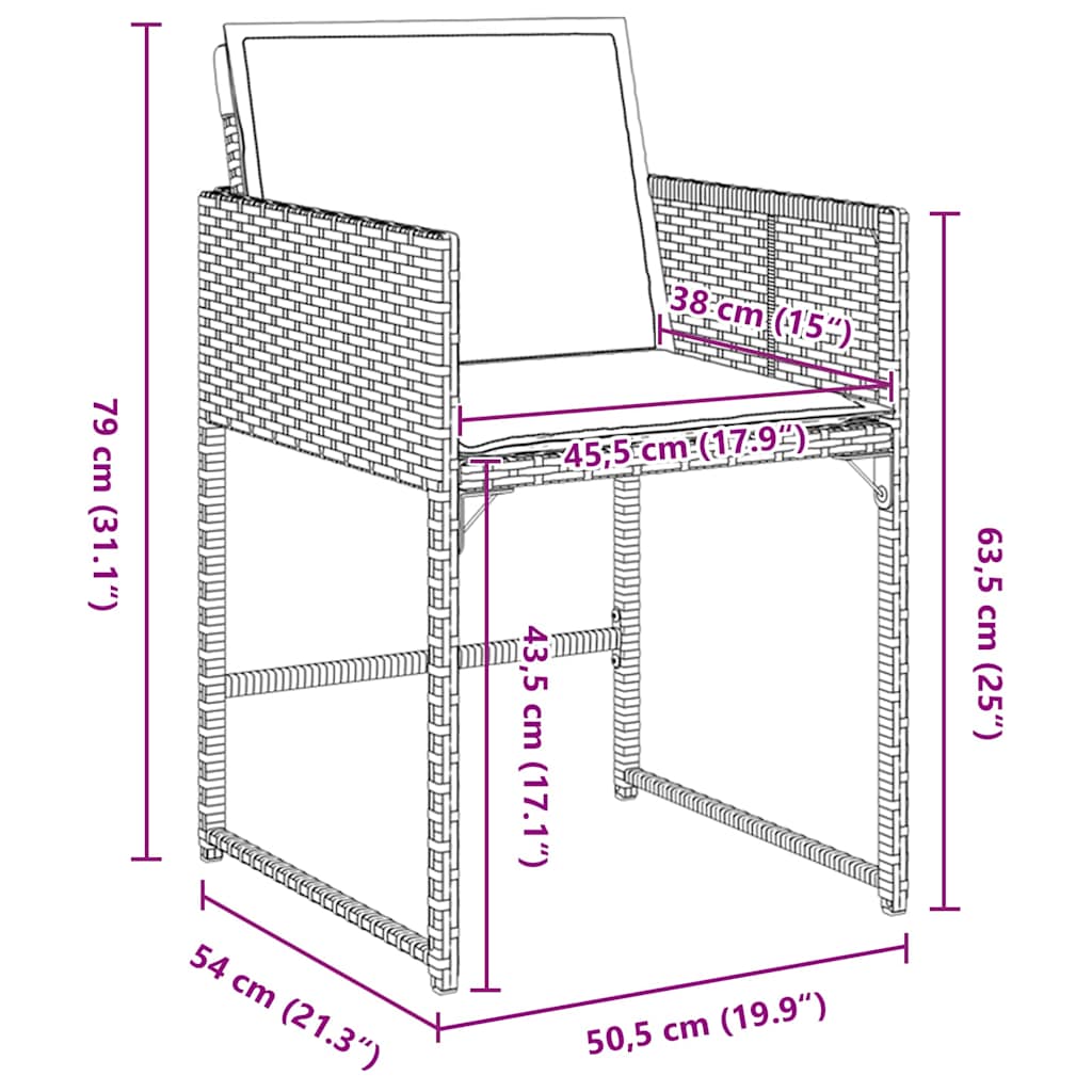 Ensemble de salle à manger pour jardin 5 pcs Marron polyrotin - XIOS