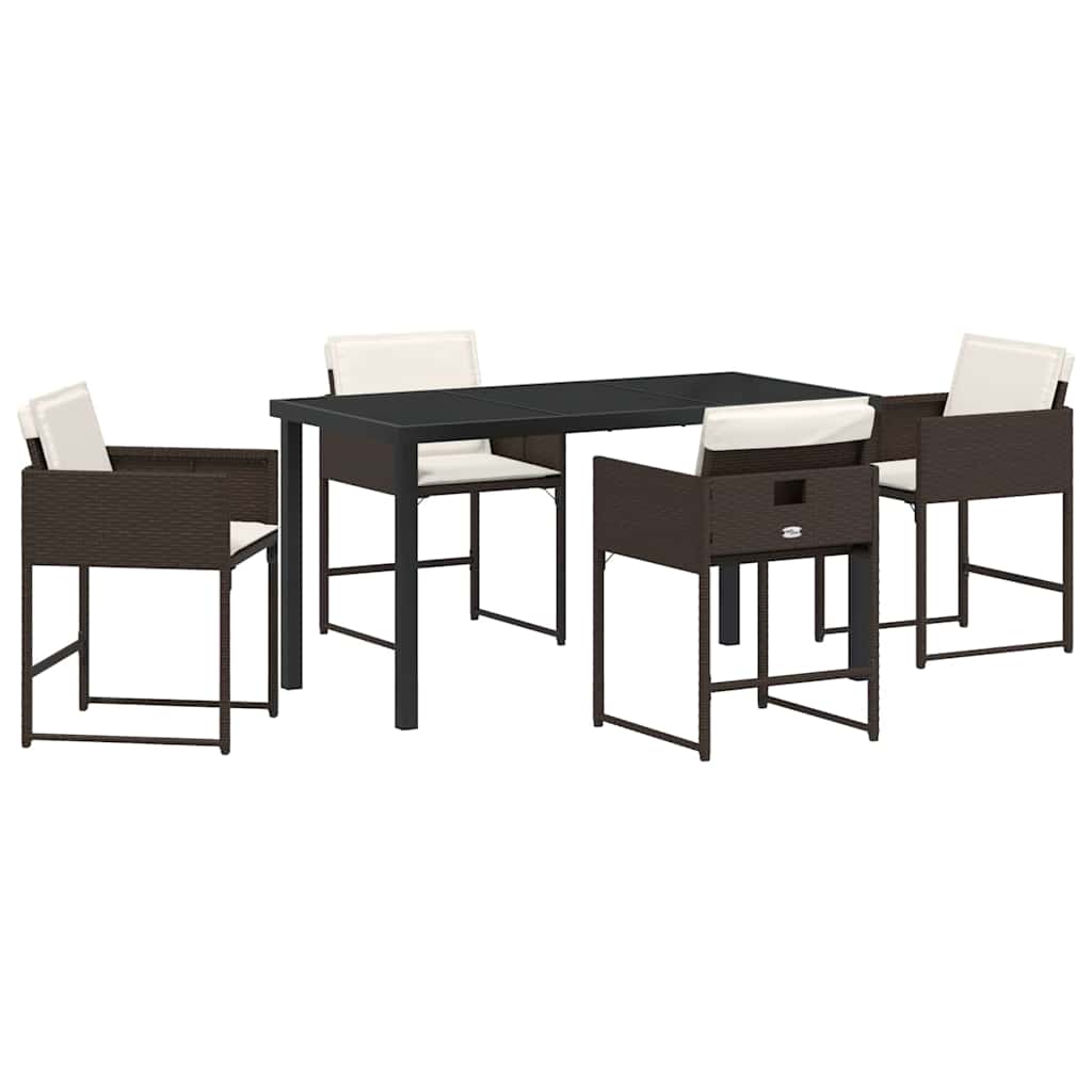 Ensemble de salle à manger pour jardin 5 pcs Marron polyrotin - XIOS