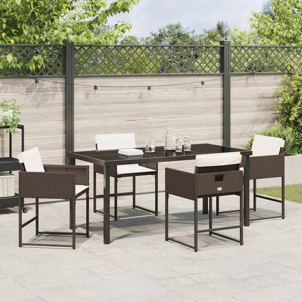 Ensemble de salle à manger pour jardin 5 pcs Marron polyrotin - XIOS