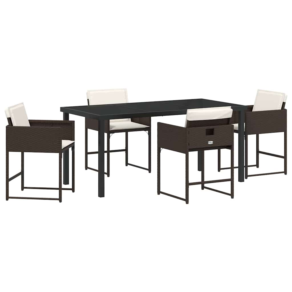Ensemble de salle à manger pour jardin 5 pcs Marron polyrotin - XIOS