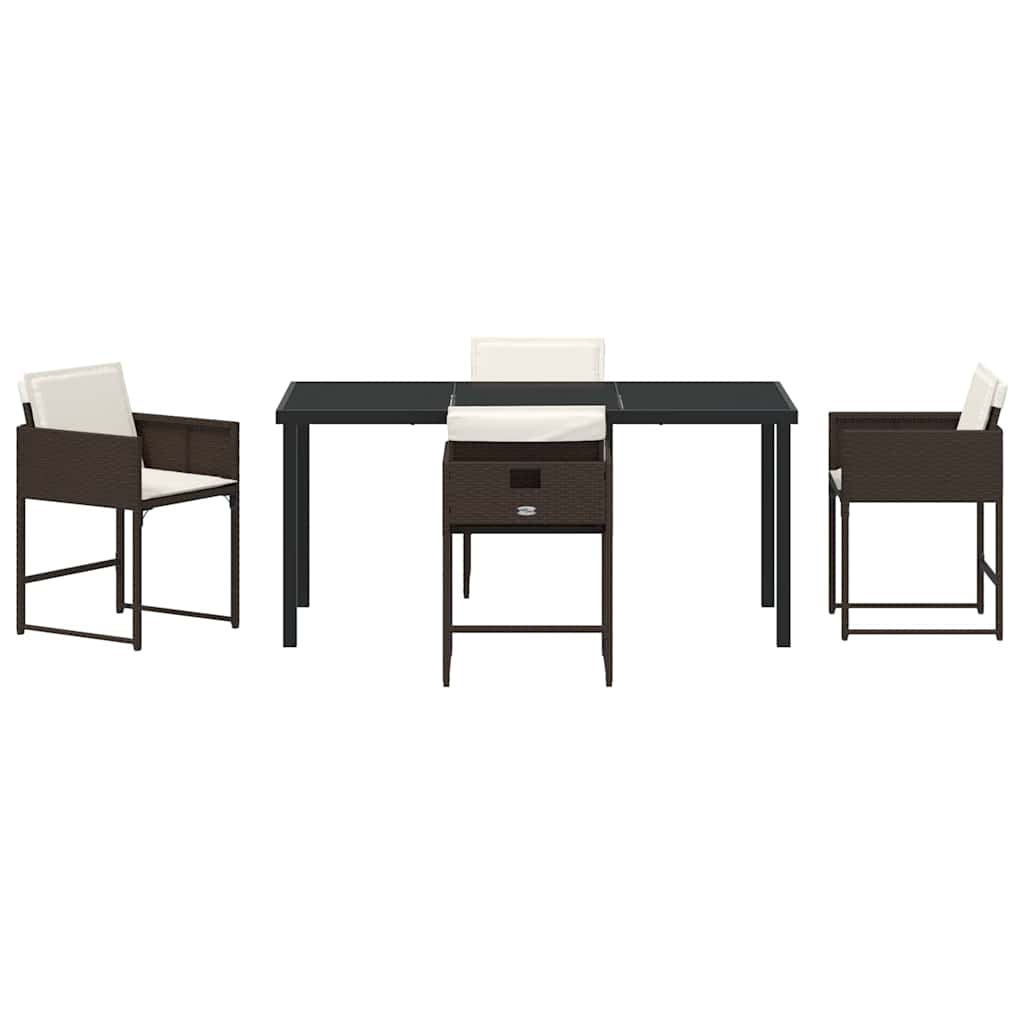 Ensemble de salle à manger pour jardin 5 pcs Marron polyrotin - XIOS