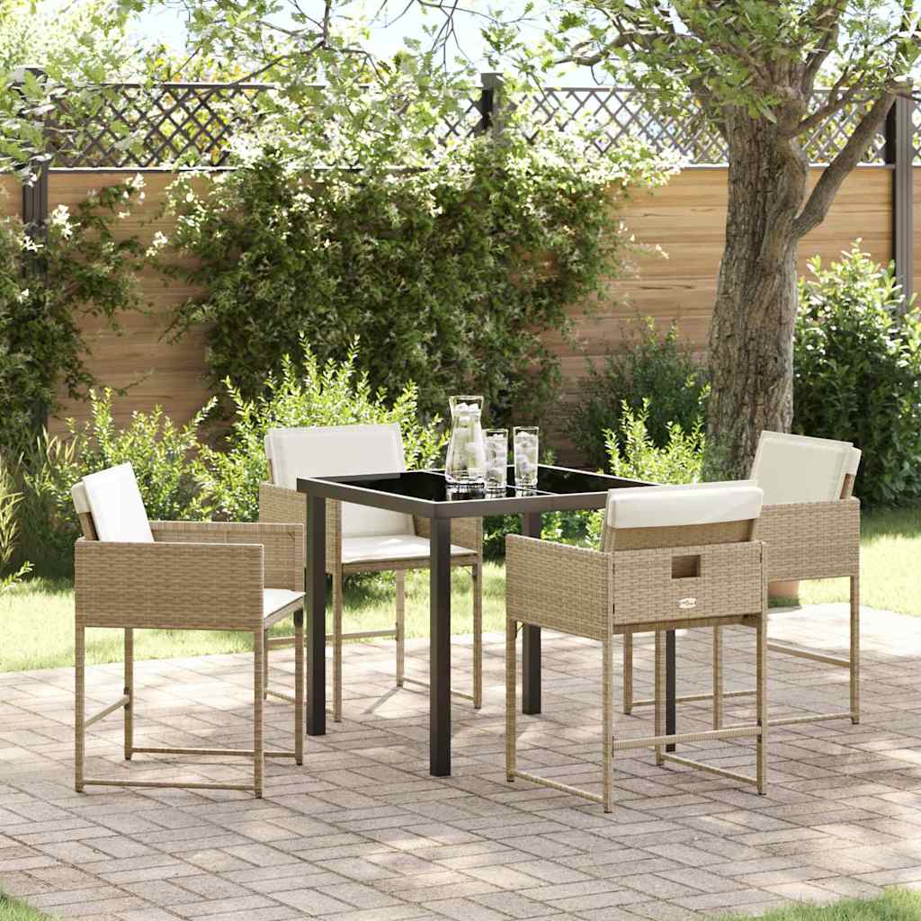 Ensemble de salle à manger pour jardin 5 pcs Beige polyrotin - XIOS